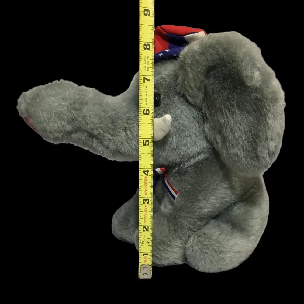 Gibson Greetings Elephant Plush Republican Election Vintage 1996 Gray Souvenir - Picture 5 of 9
